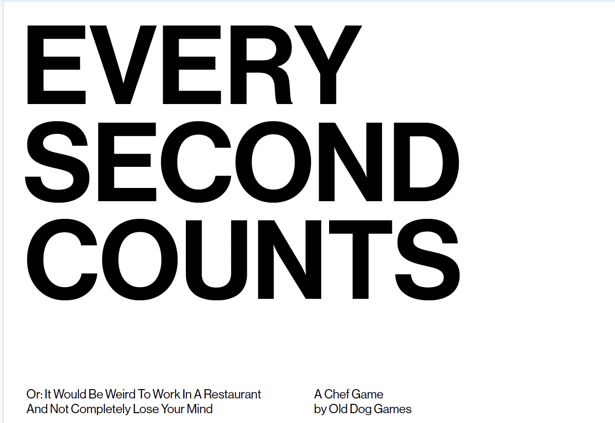Every Second Counts title page by Tim Denee